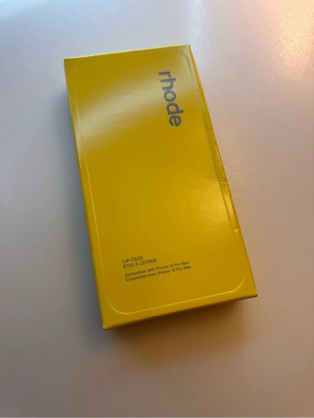 RHODE Yellow Lip Case for iPhone 15 Pro Max - Bright Yellow Packaging
